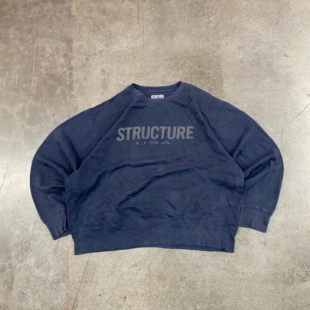 Vintage Structure USA Crewneck Sweatshirt‎ Navy Blue Size XL